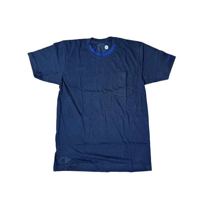 Chrome Hearts Neck Logo Pocket T-Shirt Black / Blue