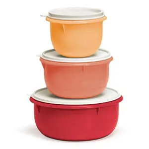 Tupperware Classic Mixing Bowl Set of 3 with Lids 4 Cup 8 Cup & 13 Cup Capacities Textured Bottom for Stability Dishwasher & Freezer Safe BPA-Free Essential Kitchen Set