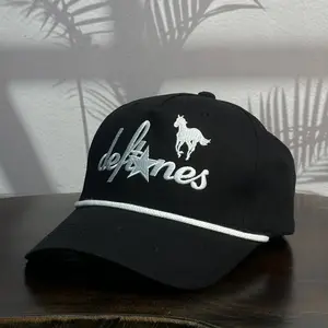 Deftones Pony Snapback Black Embroidered Rope Hat