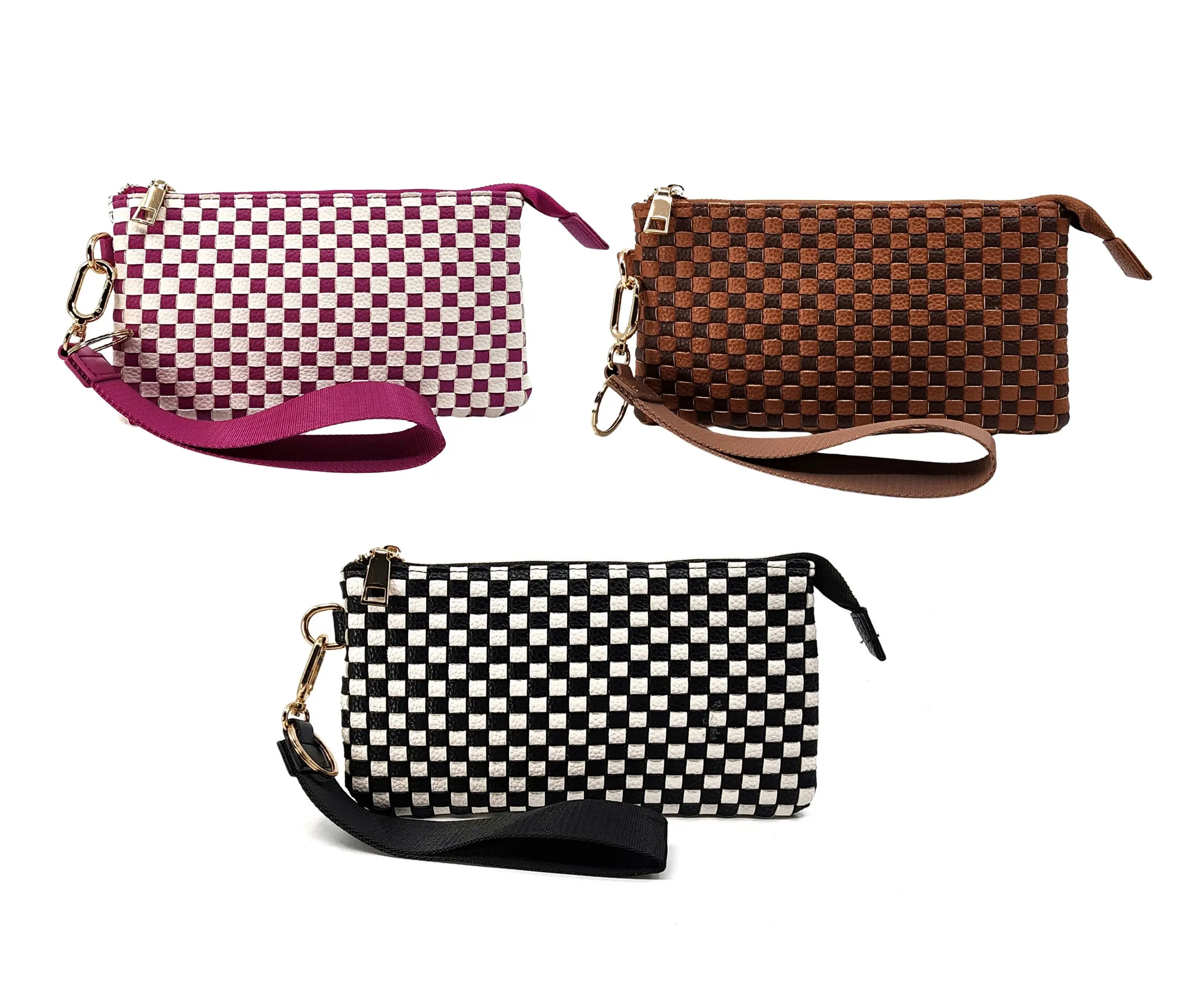 Woven Clutch Wristlet with Detachable Strap with Key Ring