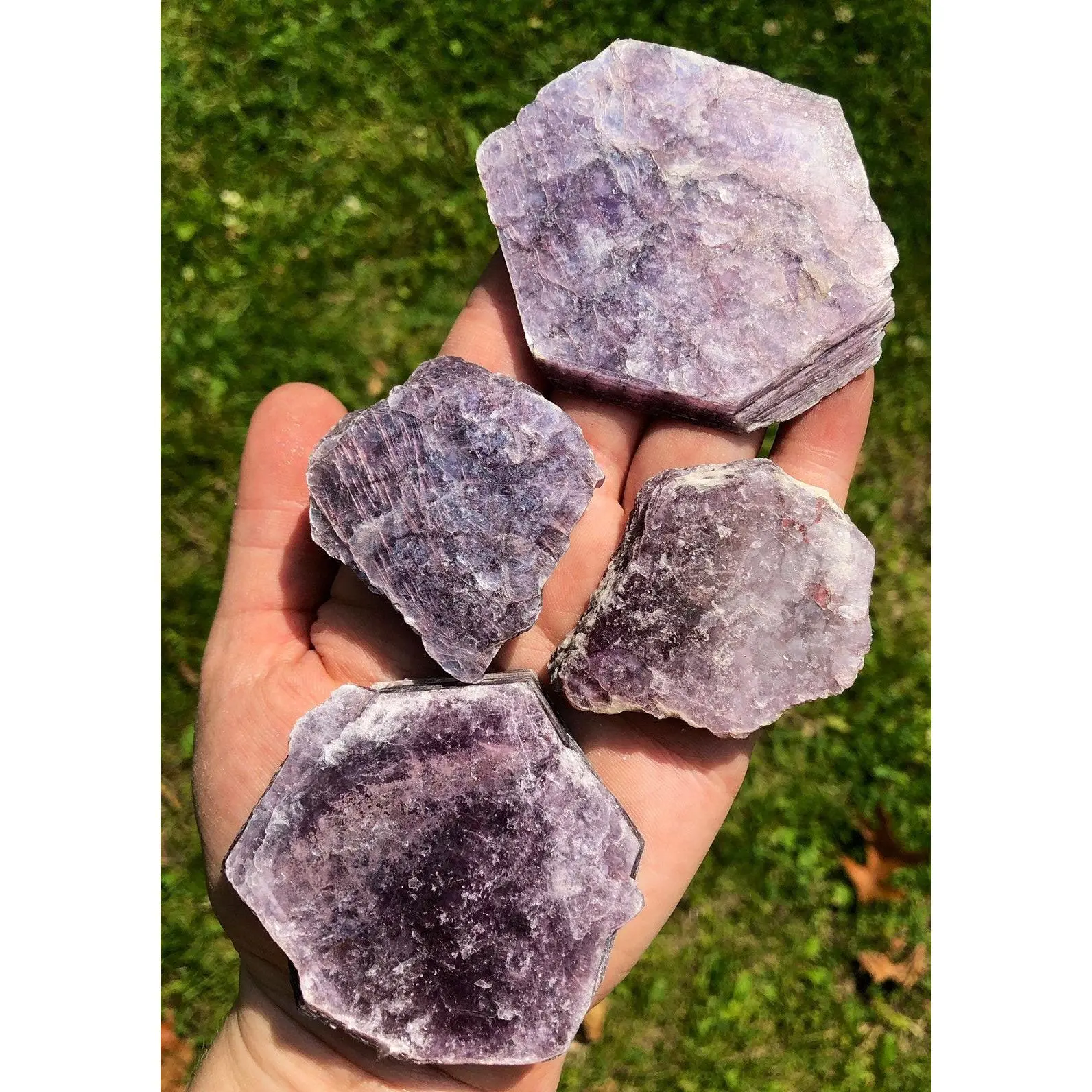 Raw Lepidolite Slice (A Quality) Rough Lepidolite Slab - Lepidolite Crystal - Lepidolite Stone - Flat Lepidolite Book - Purple Lepidolite