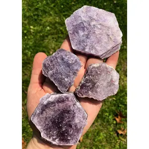 Raw Lepidolite Slice (A Quality) Rough Lepidolite Slab - Lepidolite Crystal - Lepidolite Stone - Flat Lepidolite Book - Purple Lepidolite