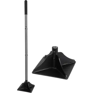 Steel Tamper with 48 inch Handle 8"x8" Garden Tamper with Rubber Grip All-Steel Heavy Duty Tamper Tool  Leveling Ground Gravel Soil Asphalt Sand Installing pavers and Repairing Blacktop