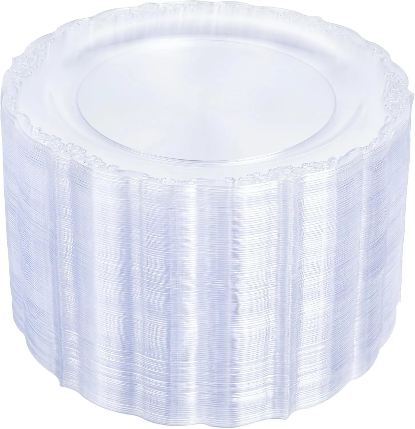 100 count Clear Plastic Plates - 10.25 inch Clear Dinner Disposable Plates -  Hard Disposable Dinner Plates - Party Supplies for Birthdays, Celebrations, Wedding and Events