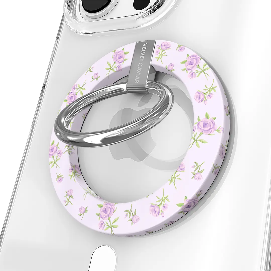 Dainty Lilac Floral MagSafe Grip Ring