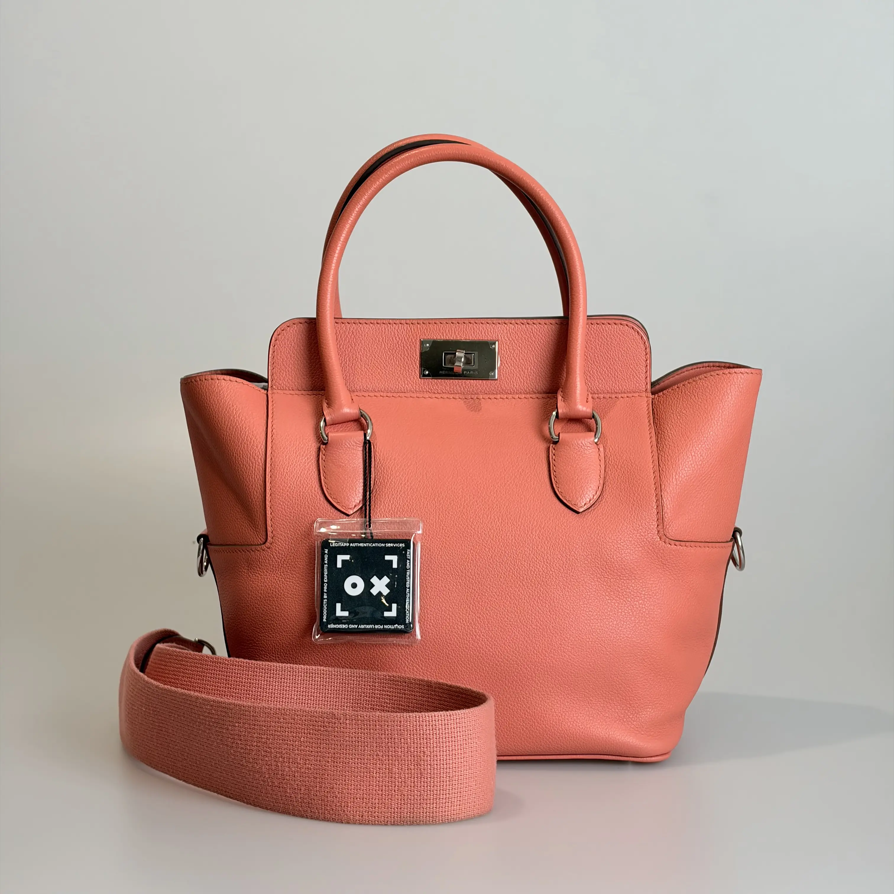 Pre-owned HERMÈS Evercolor Crossbody Bag Toolbox 20 Rose Jaipur With Removable Strap Silver Tone Hardware 35296358