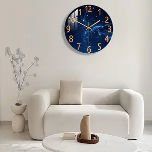 Starry Sky Acrylic Wall Clock, Silent Movement, Ideal for Living Room Bedroom Kitchen Office Decor, Modern Home Decoration Gift