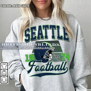 Vintage Style Seattle Crewneck Sweatshirt, Seattle Sweater, Seattle Football Sweatshirt, Sunday Football, Game Days, Football Fans Shirt
