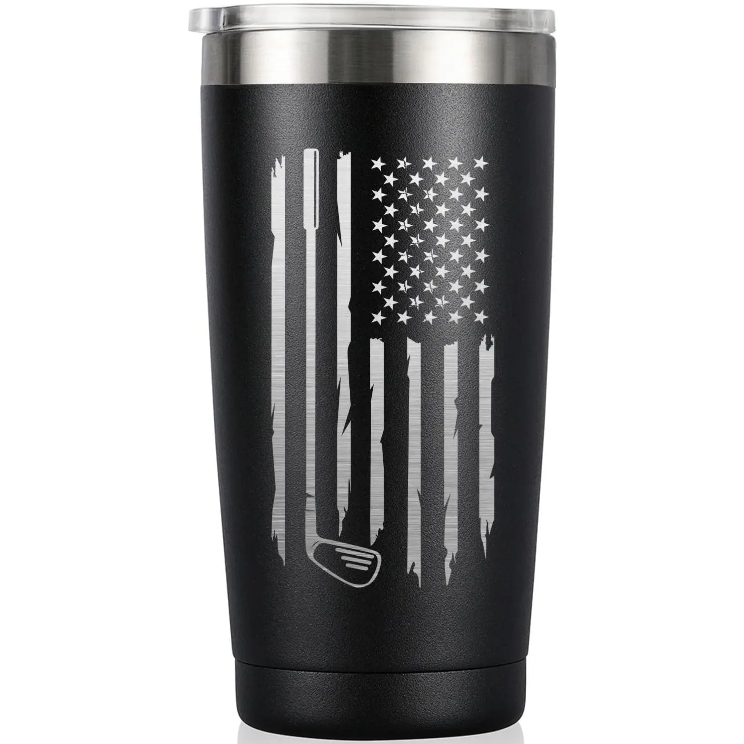 Golf Gifts for Men Dad, Grandpa, Uncle, Him, Husband - Valentines Day Golf Lover  Coffee Cup with  Flag - Fathers Day Gift- 20oz Stainless Steel Double Wall Insulated Golfer Tumbler