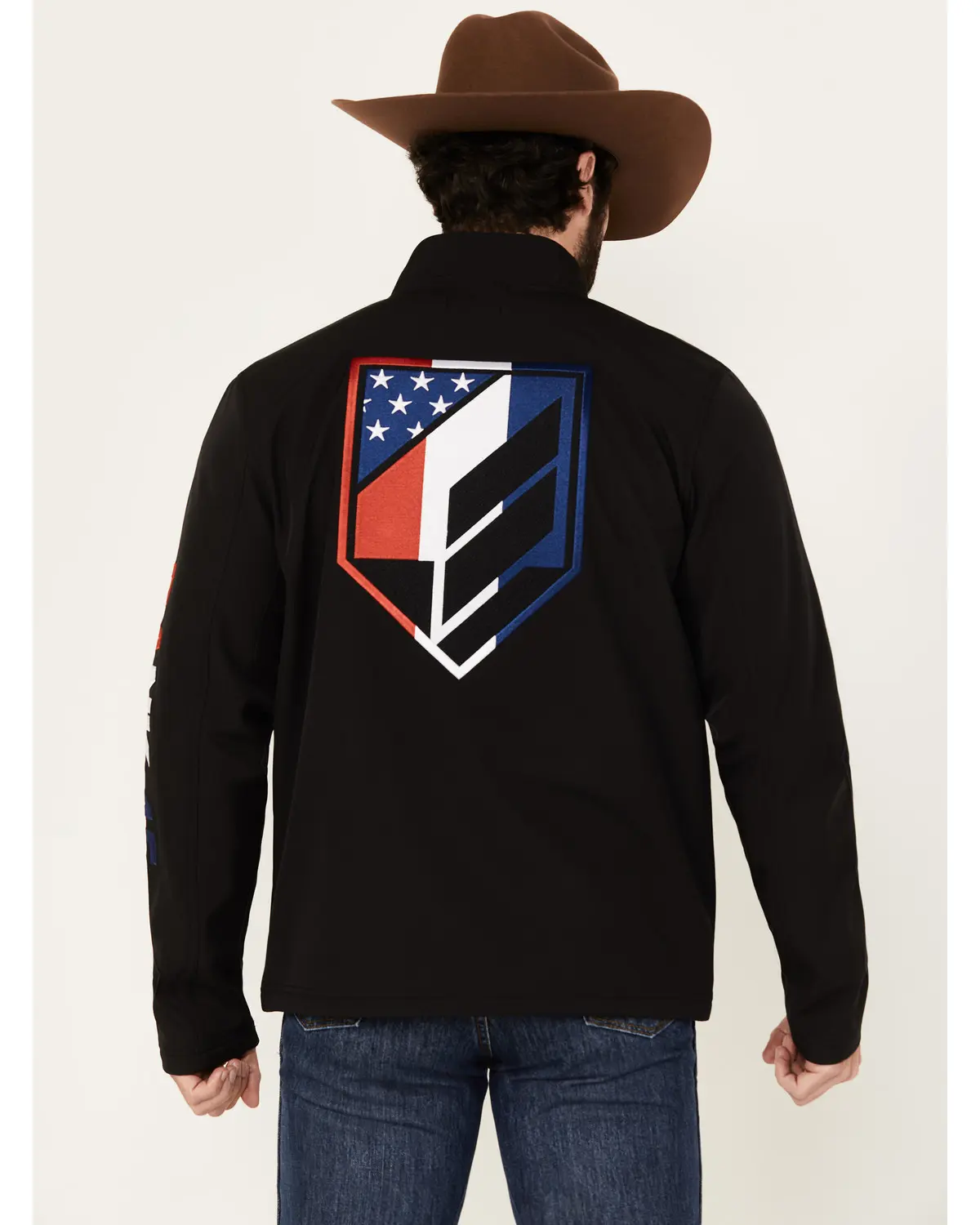 Rank 45 Men's 45&Reg; Men'S American Flag Logo Softshell Jacket - Rmfa24o4-Blk