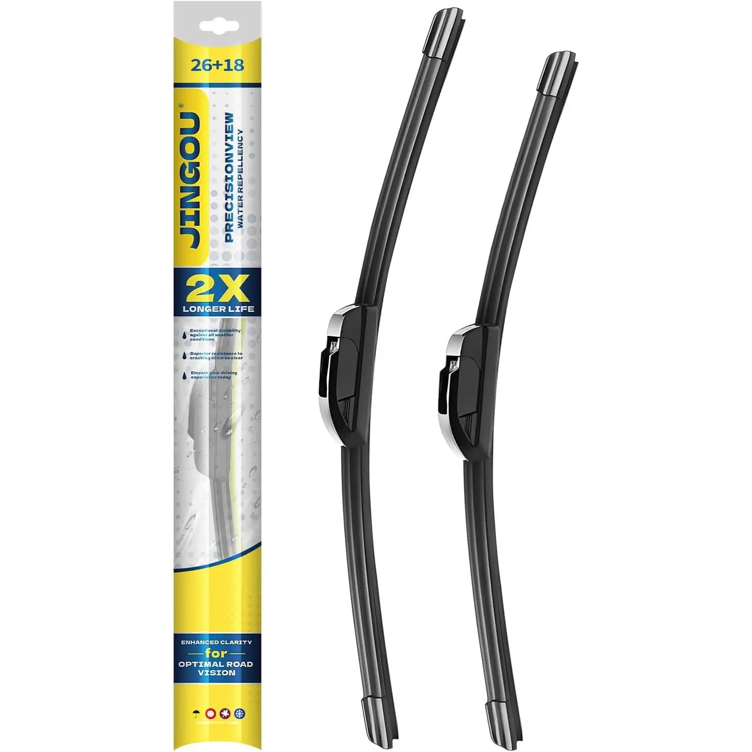 26''+18'' Front Windshield Wiper Blades Compatible with 2012-2017  Camry/2004-2009  Prius OEM QUALITY Premium All-Season Automotive Replacement Wipers (Pack of 2)