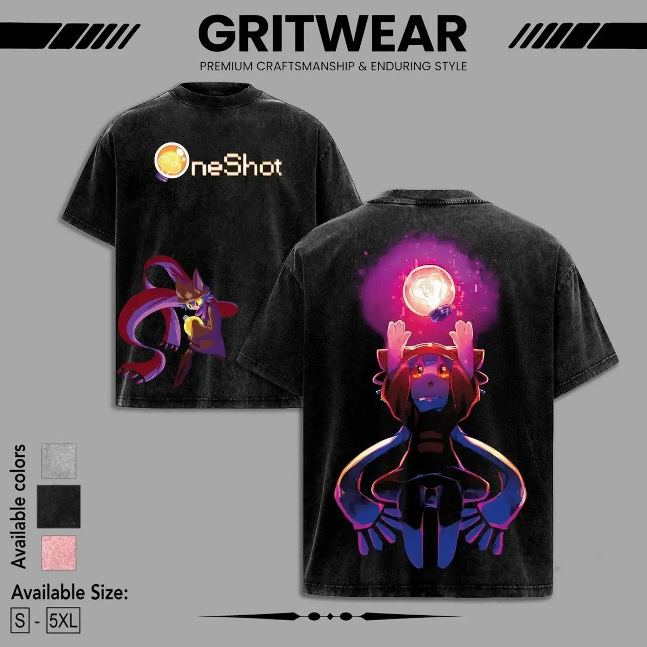 One Shot Game Oversize Washed Cotton Tshirt, Hoodie, Sweatshirt unisex graphic game Menswear streetwear graphic t-shirts, christmas gift idea YR4