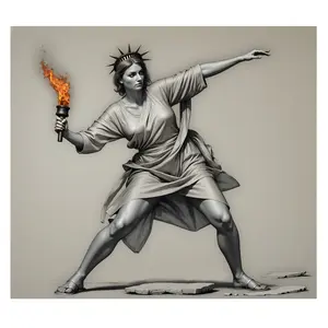 Liberty Strikes Art Print - Original Artwork with High-Quality Printmaking Techniques, Original Design, High-Quality Print