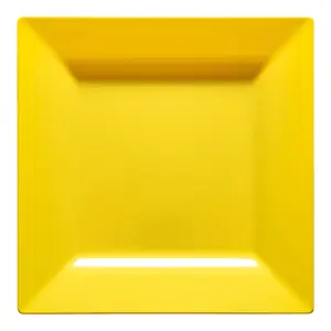 Yellow Square Plastic Cake Plates (6.5")