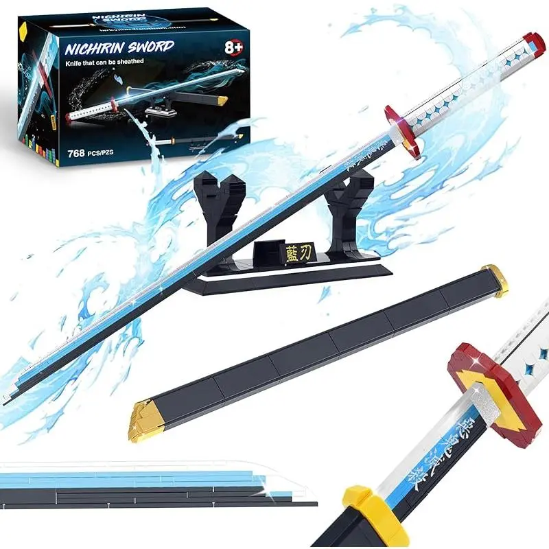 Demon Slayer Zenitsu Katana Building Blocks Model Kit, 39in STEM