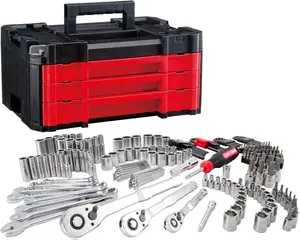 Craftsman VERSASTACK Mechanics Tool Set 230-Piece 1/4 in 3/8 in and 1/2 in Drive Full Lifetime Warranty Low Profile Ratchet 72-Tooth Arc Swing