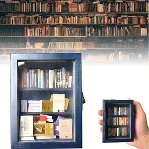 Small Bookshelf Collection to Relieve Anxiety, Includes 60 Small Books, Perfect for Home Decor and Holiday Gifts, Compact