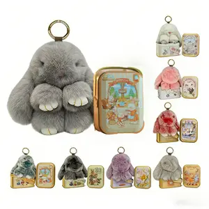 Rabbit Lulu, Rabbit Lulu Keychain, With Gift Box, Original Rabbit Lulu, Handmade Plush Ball Keychain, Christmas Rabbit Perfect Gift, Back To School, School Supplies, New Year, Valentine'S Day Birthday Gift