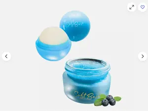 Set SoftBeso Lip Balm, Sugar Scrub Combo Blueberry Flavor Moisturizing Nurturing Coconut Hydrating