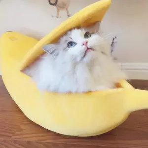 Creative Banana Shape Dog Bed, Warm Cat Cave, Indoor Outdoor Winter Insulated Pet Blanket, House Nest