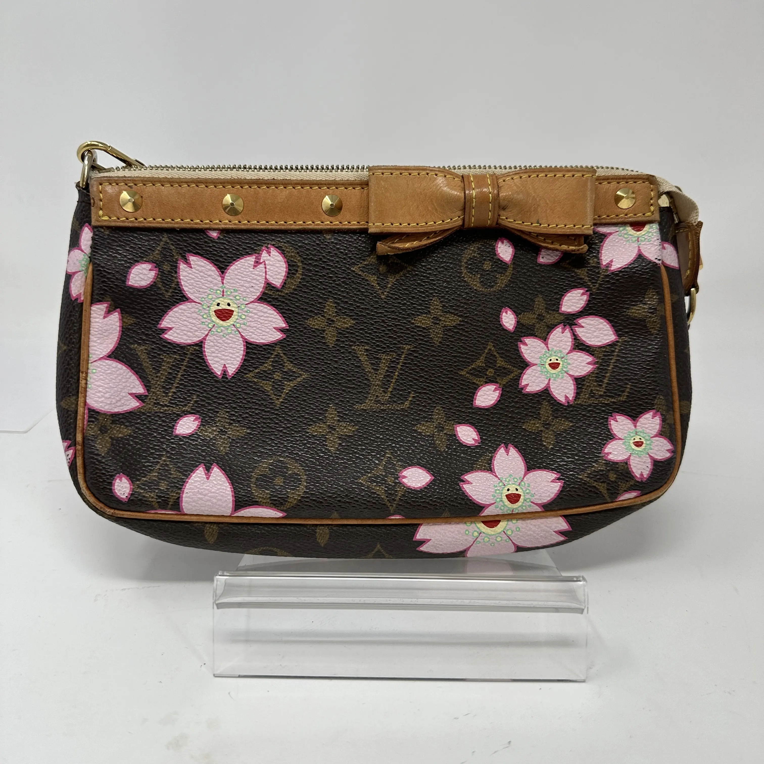 Pre-owned Louis Vuitton Canvas Shoulder Bags Murakami Cherry Blossom pochette vintage