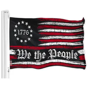 G128 We the People American Flag | 3x5 Ft | LiteWeave Pro Series Printed 150D Polyester | Historical Flag, Indoor/Outdoor, Vibrant Colors, Brass Grommets, Thicker and More Durable Than 100D 75D Poly