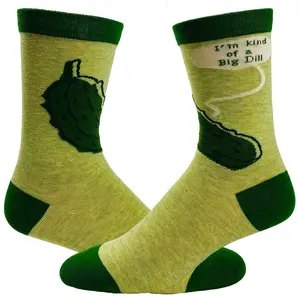 Men's I'm Kind of A Big Dill Socks Funny Sour Pickle Graphic Novelty Footwear Funny Graphic Socks Comfortable Fitted Spandex Cotton