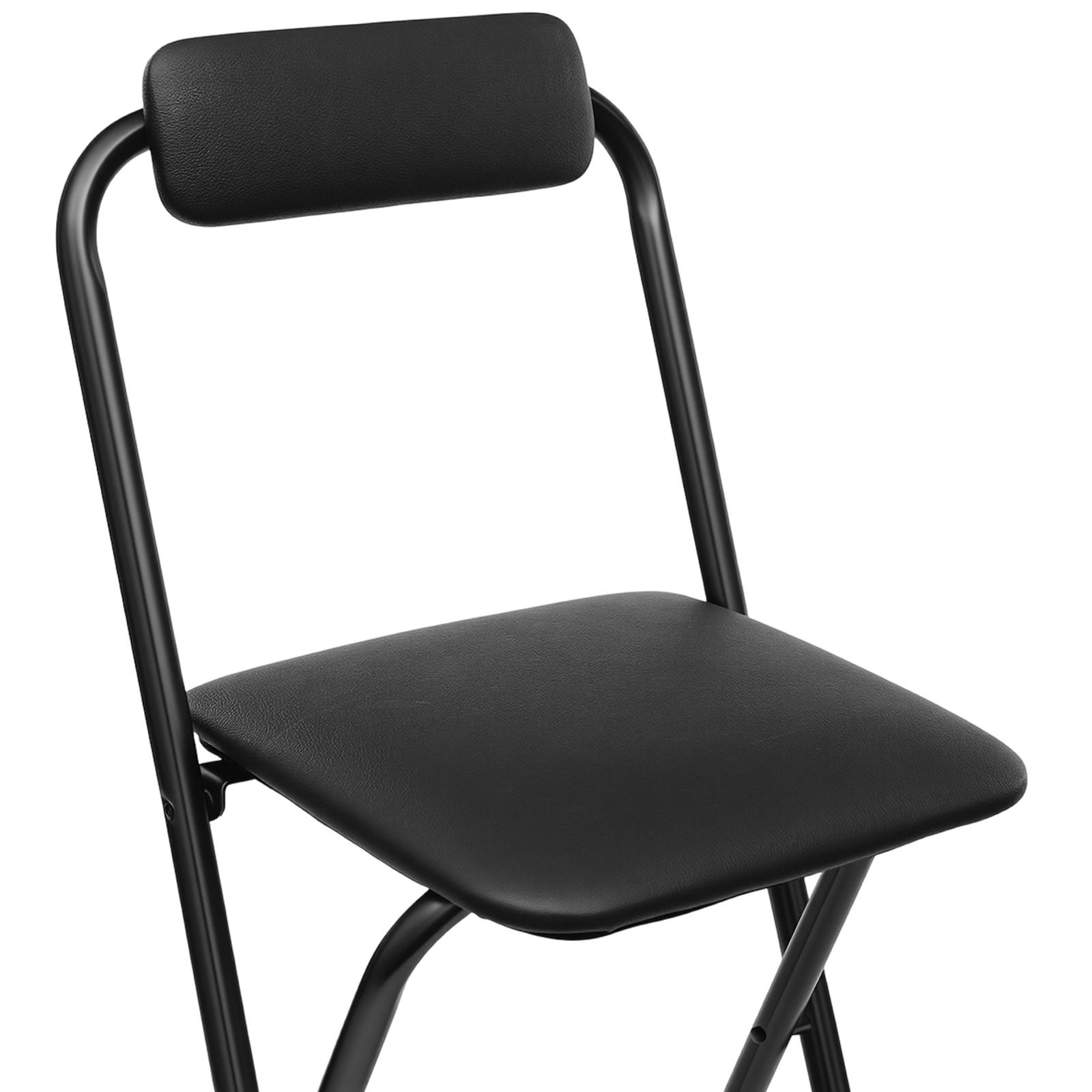 Foldable Bar Stool with PU Cushioned Seat & Backrest, Heavy Duty 275 lbs Capacity Space-Saving Counter Chair, Electrostatic Coated Carbon Steel Frame for Home Bar Kitchen Pub Bistro, No Assembly Required
