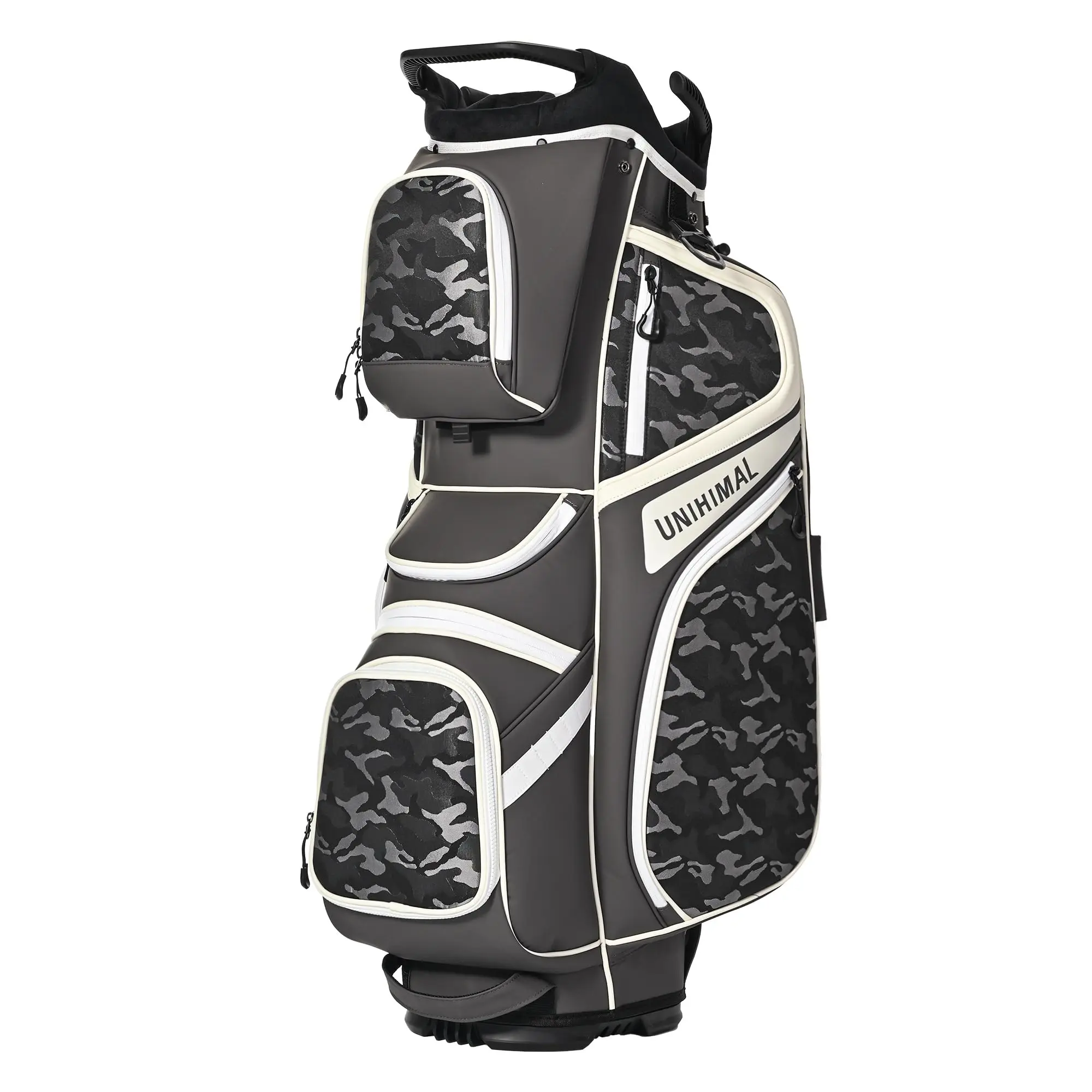 uniHimal 14-Way Golf Cart Bag for Golf Equipment, Featuring Full-Length Padded Dividers, Organizer Top, Handles, and Rain Cover, Portable Golf Club Bags