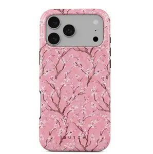 Sakura Aesthetic Tough Phone Case – Sakura Collage Design, Glossy Shockproof Dual Layer Cover, Protective Hard Shell, Trendy Kawaii Style for iPhone 11 12 13 14 15 16 17 Pro Max Plus
