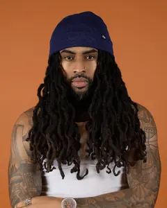 Navy Blue Jersey Satin Lined Beanie