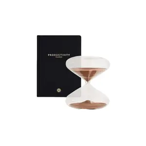 Productivity Planner and Mindful Focus Hourglass Bundle - Stop Procrastination - Black