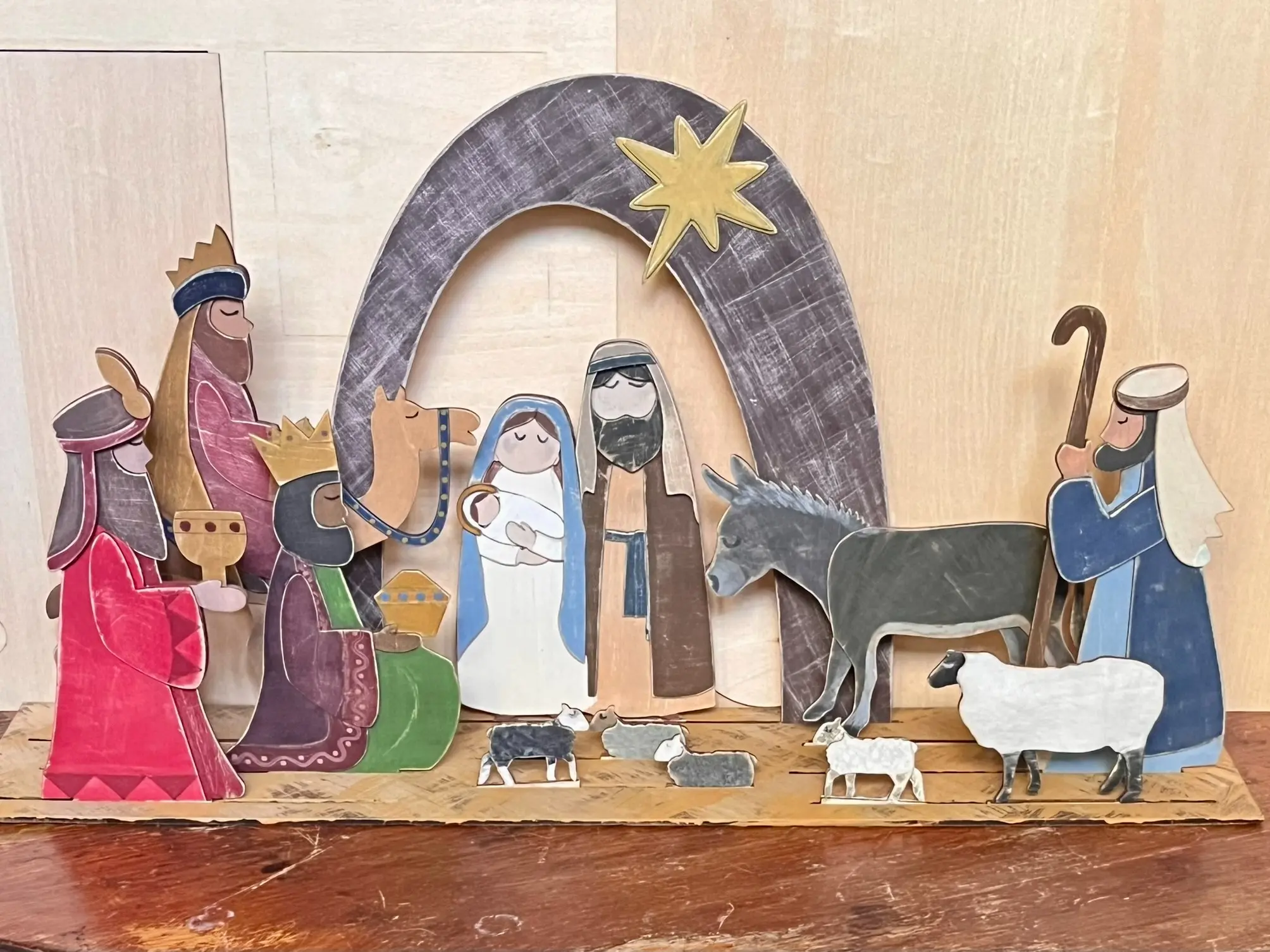 Nativity Scene unpainted wood craft kit