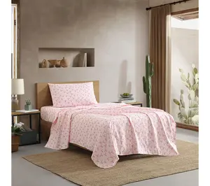 Wrangler Steer Skulls Pink King Microfiber Sheet Set