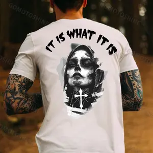 IT IS WHAT IT IS Skeleton Lady Print Men's T-Shirt