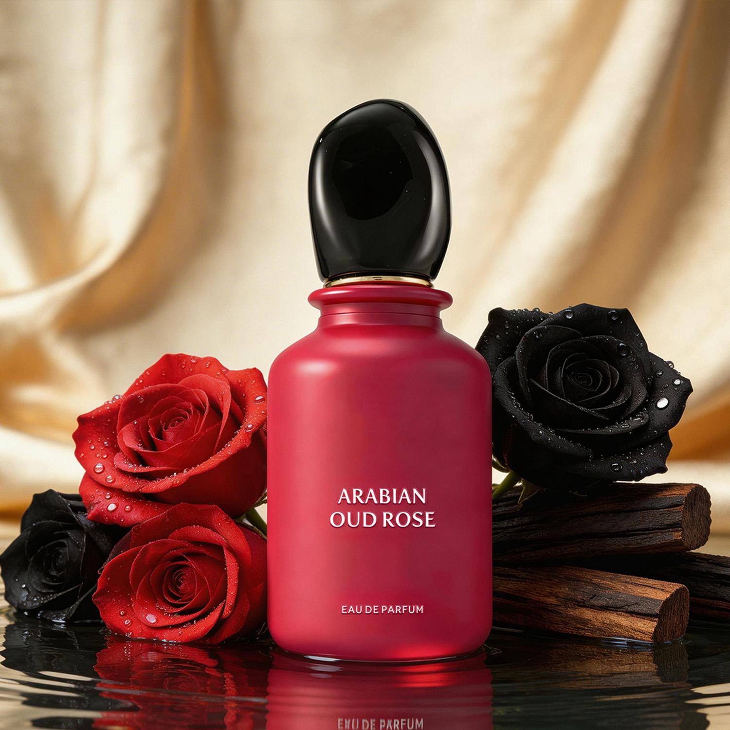 Arabian Oud Rose Eau De Parfum 58ml (1.96 oz) Saffron, Pink Pepper, Damascus Rose, Geranium, Oud, Amber, Leather – Long Lasting Fragrance, Luxury Women Perfume Gift