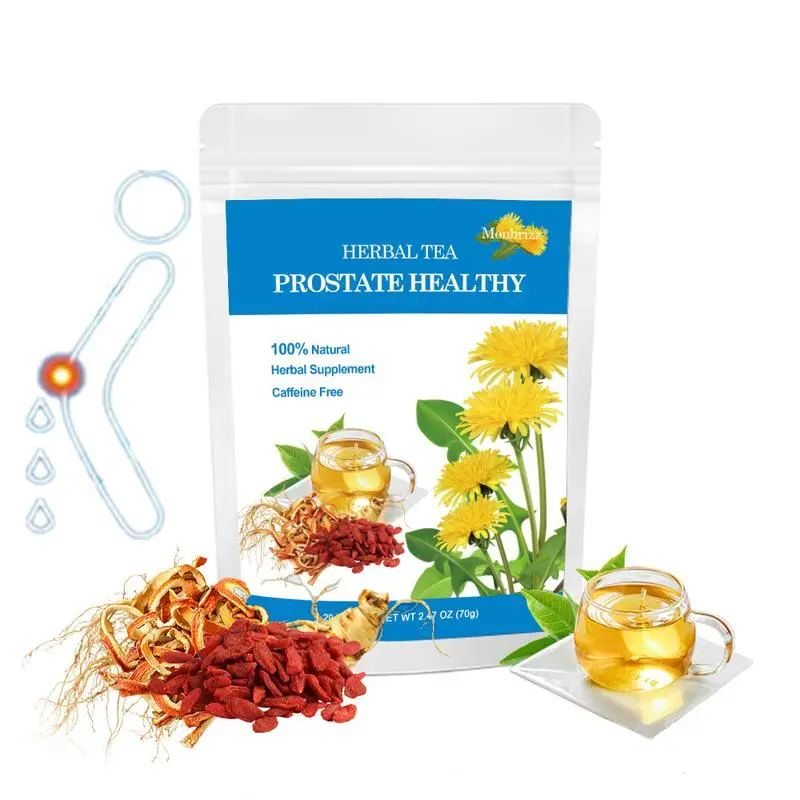 Prostate Health Tea for Men - for husband Organic Herbal Blend with Saw Palmetto, Nettle & Pumpkin Seed - Mothers day and teachers day gifts Natural Urinary Support, Benign Prostate Relief - 20 Tea Bags - Beverage