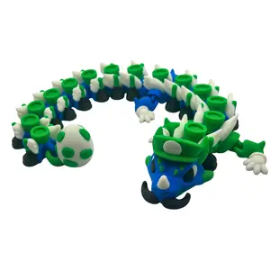 Green Plumber Dragon- 3D Printed Articulated Dragon, Fidget Toy, Video Game Inspired