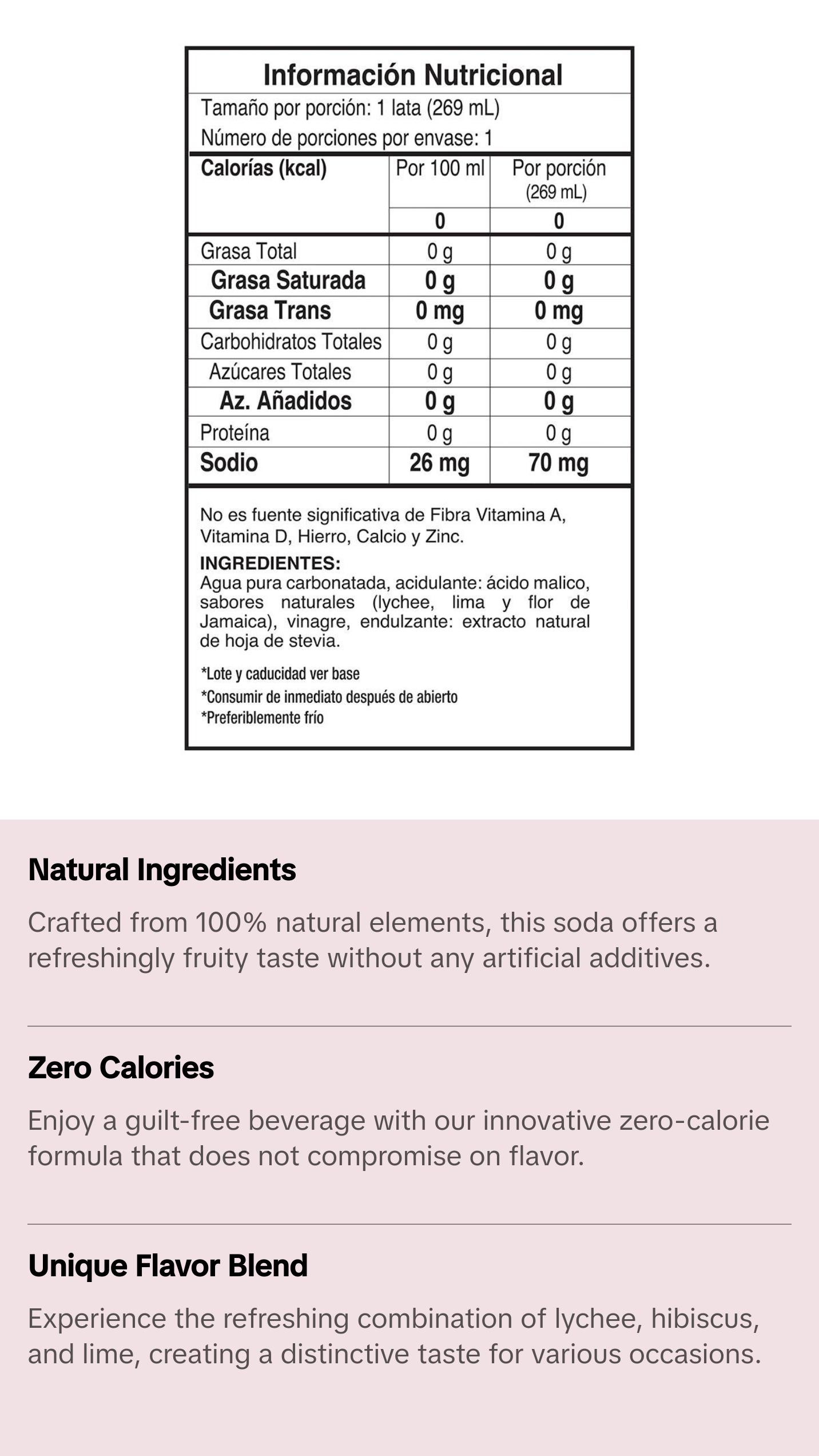 INAAM Lychee, hibiscus and lime Botanical Soda
