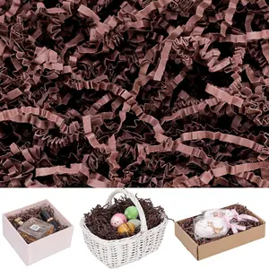 2LB Crinkle Paper Filler, Dark Brown Shredded Confetti Paper for  Basket Filling Birthday Party  Box Wrapping Stuffing Supplies