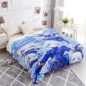 Genshin Impact Furina Chibi & Full Art Pattern Blanket - Multiple Sizes Game-Inspired Throw, Perfect Gift for Genshin Impact Fans 251110