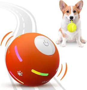 Interactive Motion Dog Ball – USB Rechargeable, Durable, Auto-Rolling Toy (Orange)