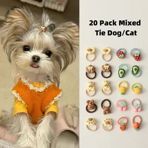 50 Pack Mixed Tie Dog/Cat Hair Bows for Dogs/Cats Spring Dog/Cat Hair Bows with Rubber Bands Puppy Rhinestone Grooming Dog/Cat Hair Accessories for Small Girl Dogs/Cats.In Stock in USA Warehouse! Ships Fast!
