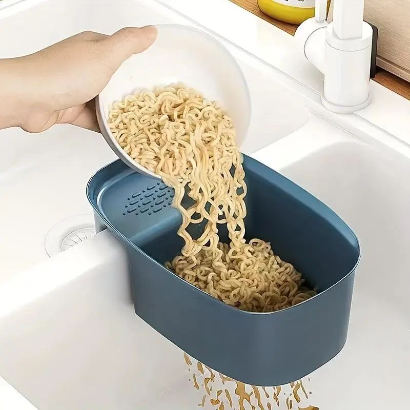 1pc Household Sink Saddle Suspended Water Filter Basket, Vacuum Basket, Kitchen Dry And Wet Separation Vacuum, Water Filter Basket, Kitchen Sink Strainer