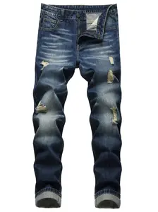 Men's Ripped Jeans,Slim Fit Distressed Straight Leg Fashion Denim Pants