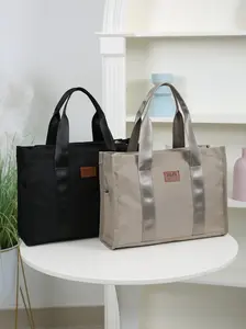 Oxford Fabric Plain Color Handbag, Side Pockets, File Storage Bag, Shopping Bag, Laptop Bag, Tote bag, briefcase,  Miscellaneous bag，Suitable for school classes, going out shopping, commuting to work, and casual wear. Zippered Tote Bag