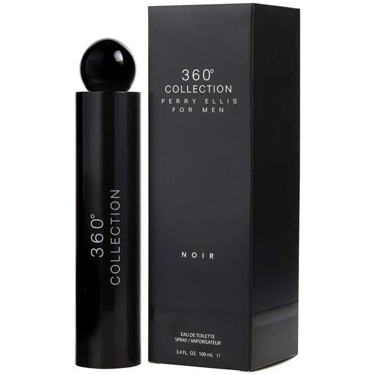 Perry Ellis 360 Collection Noir Men's Luxurious Masculine EDT Cologne - Citrus Base, Vanilla Blend, 3.3/3.4 fl oz, New in Box, Packaged Men's Fragrance, Luxurious Men's Fragrance