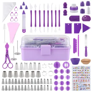 Cake Decorating Kit: Decorating Supplies Tools Kit 235 PCS Baking Accessories Include Spiping Bags and Tips Set, Piping Tips Set, Spatulas, Cake Scraper, 100 Piping Bags