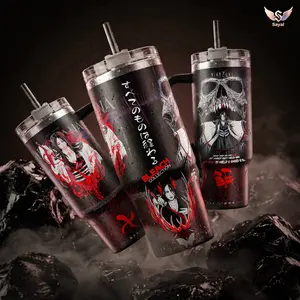UNOHANA RETSU Bleach TYBW Bankai Minazuki Art Sayal 40 oz Thermal Vacuum Insulated 12H Hot Cold With Handle For Manga Fans & Edgy Aesthetic Vibes Shonen Style Leak-Proof BPA-Free Stainless Steel Cupholder Friendly Cup For Fans