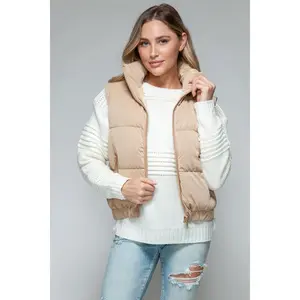 Snobbish Fine Fur Lining Quilted Vest puffer vest warm Women's Lightweight Zip Up winter holiday womens puffervest zipper